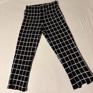 Joseph Ribkoff Pants Womens Size 6 Black White Capri Stretch Pull On Classic